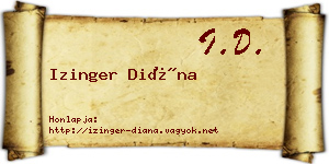 Izinger Diána névjegykártya